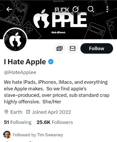 I Hate Apple Twitter Profile