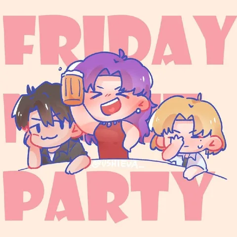 Friday Party Cartoon