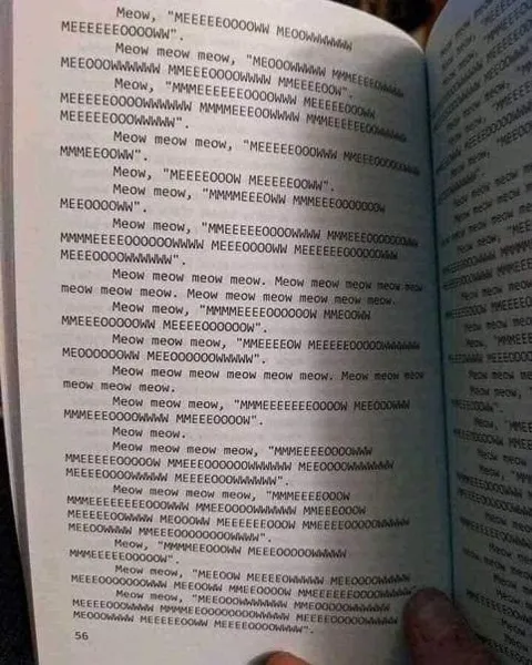 Book Page Full of Meows
