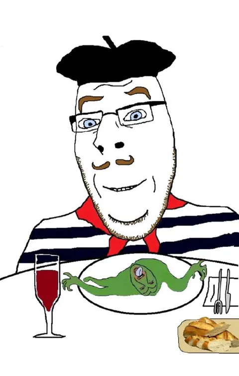 Ужин с червём на тарелке