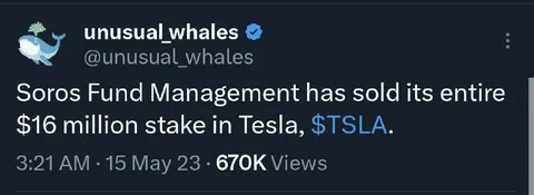 Soros Fund Sells Tesla Stake