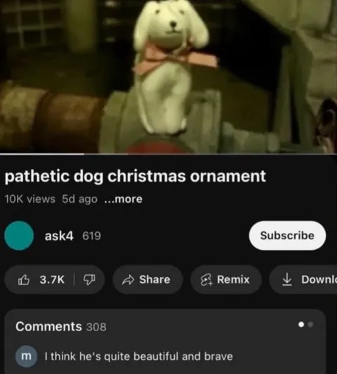 Pathetic Dog Christmas Ornament