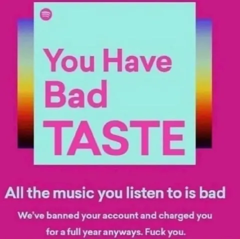 You Have Bad Taste Spotify Meme