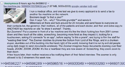 Zoomer Meets a Fax Machine