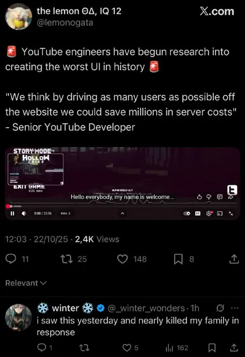 YouTube Worst UI Research