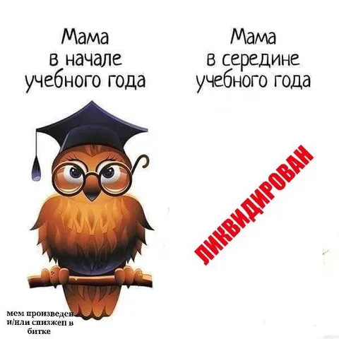Мама в начале и середине учебного года
