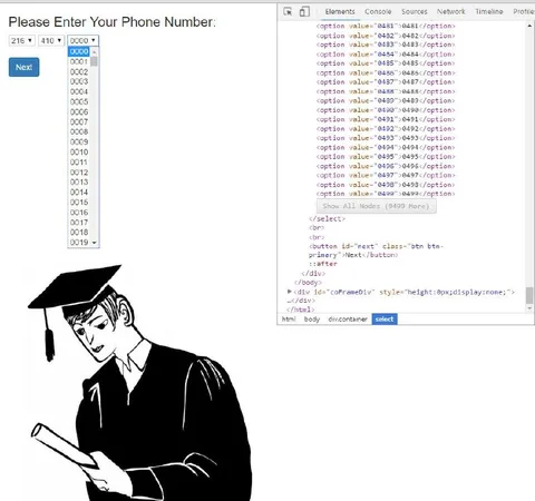 Graduate Enters Phone Number