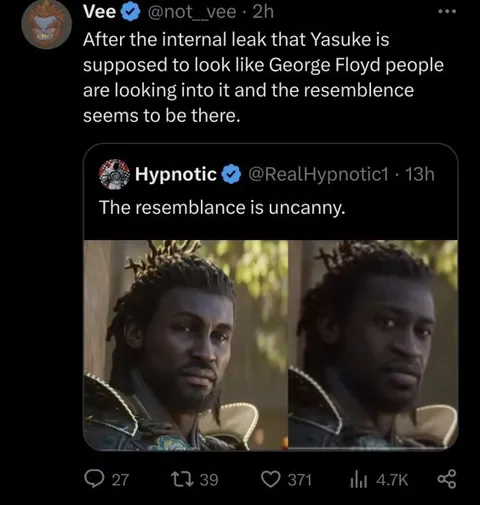 Yasuke Looks Like George Floyd