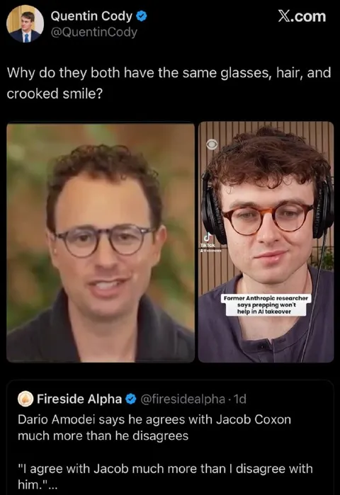 Same Glasses Hair and Crooked Smile