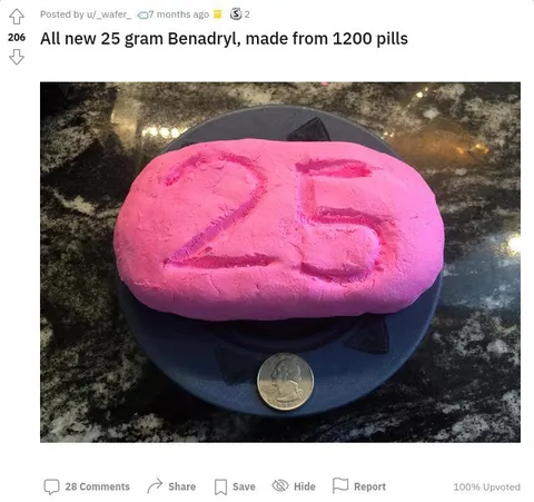 25 Gram Benadryl Pill