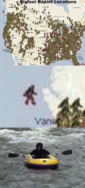 Bigfoot Kayaking Away
