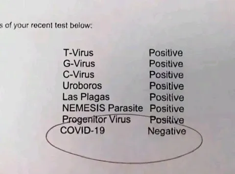 Resident Evil virus test results