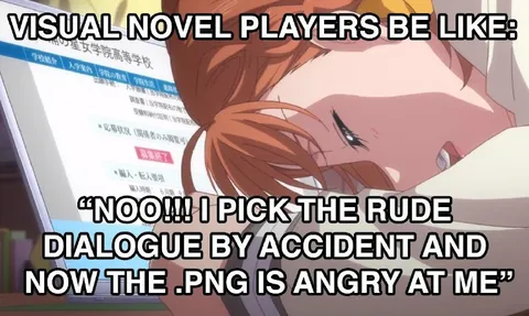 Visual Novel Players Be Like