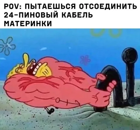 Попытка отключить 24-пиновый кабель