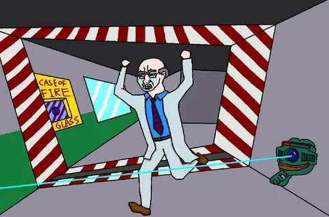 Scientist Breaks Emergency Glass
