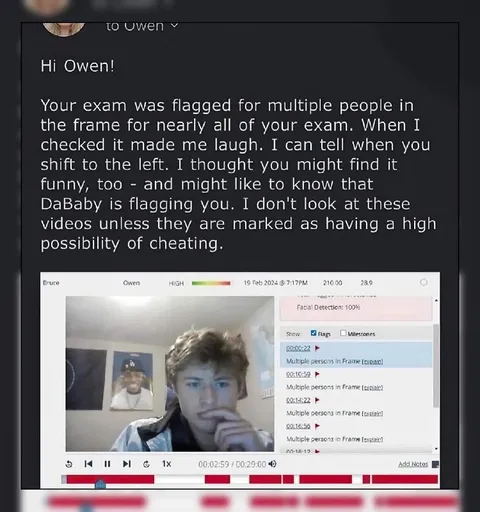 Exam Flagged for Cheating