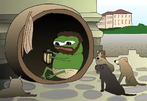 Пепе прячется в бочке