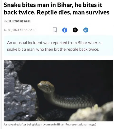 Man Bites Snake Back Twice