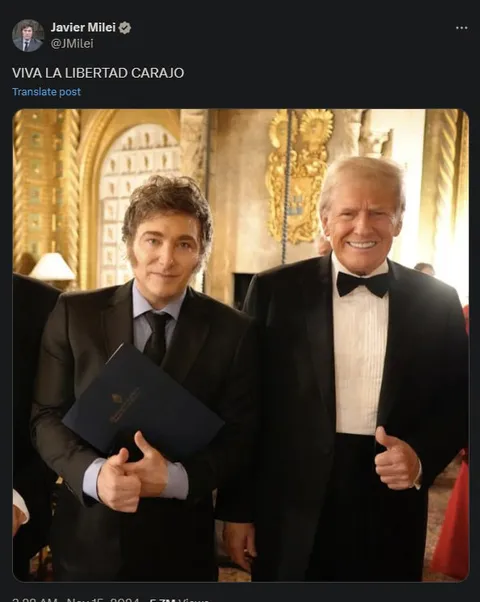 Milei y Trump celebran la libertad