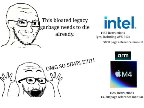 Intel Legacy Garbage vs Apple M4