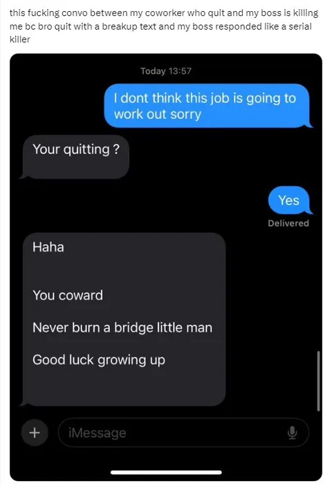 Boss Responds Like a Serial Killer