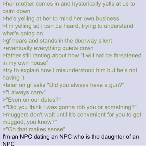 NPC Dating an NPC