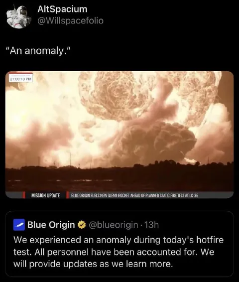 Blue Origin Anomaly Explosion