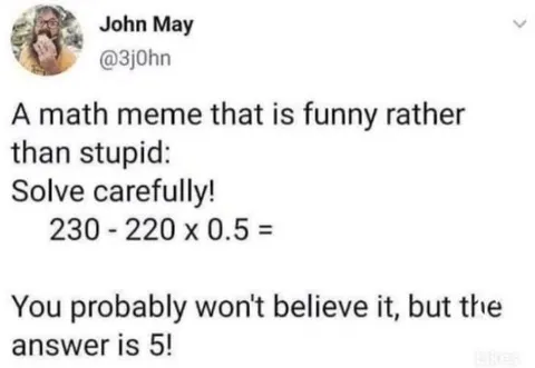 Funny Order of Operations Math Meme
