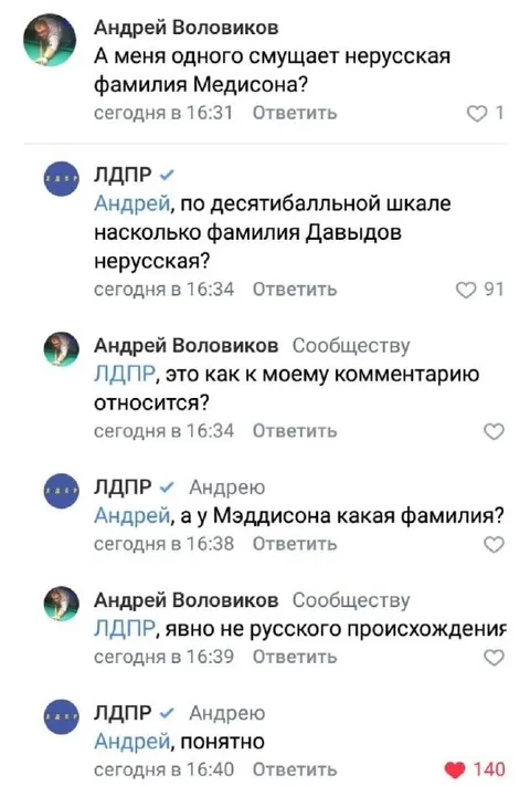 Фамилия Медисона по шкале русскости