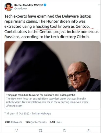 Hunter Biden Gentoo Hacker Claim