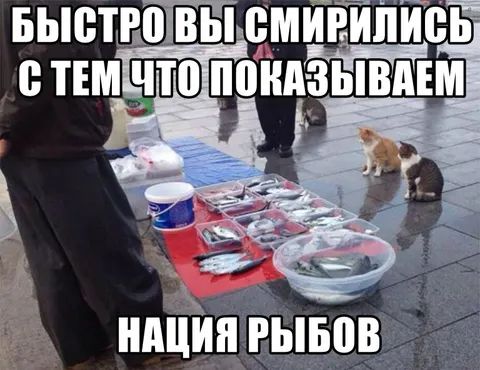 Нация рыбов показывает товар
