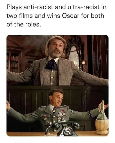 Christoph Waltz plays both sides