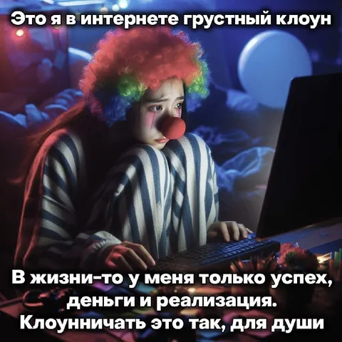Грустный клоун в интернете