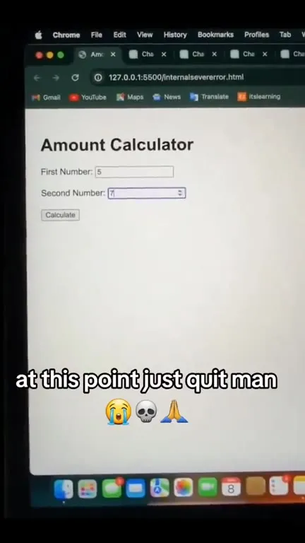 Amount Calculator Gives Up