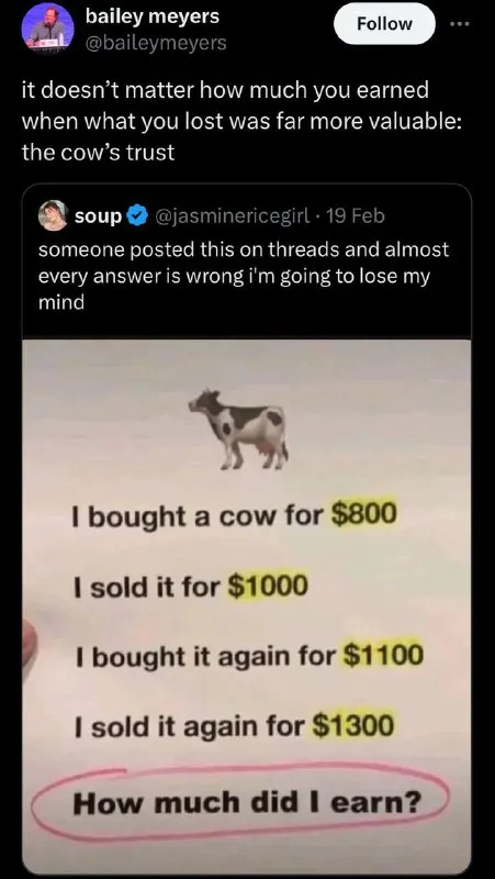 The Cow's Trust Was Priceless