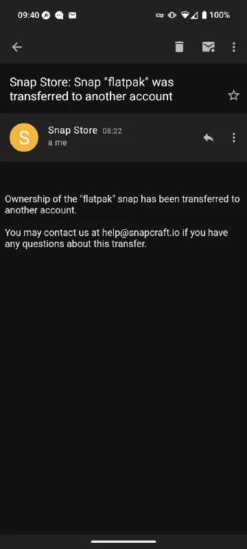 Snap Account Transfer Notification