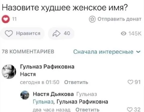 Худшее женское имя