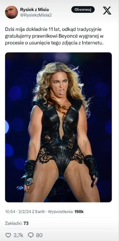 Beyoncé żegna zdjęcie z Internetu