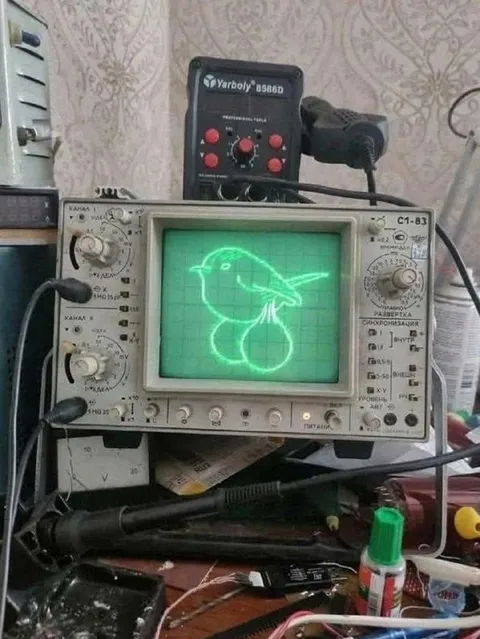 Птичка на осциллографе