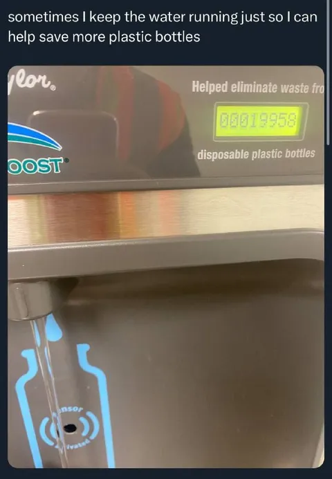 Saving Plastic Bottles With Running Water