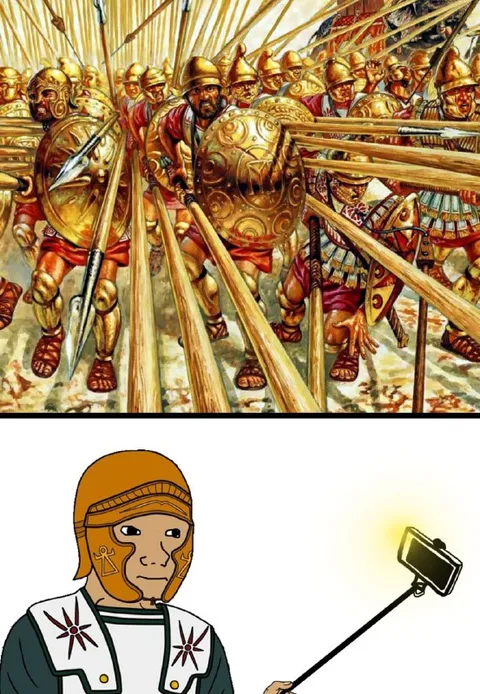 Римский воин делает селфи