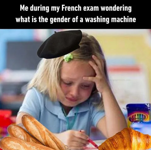 French exam washing machine gender