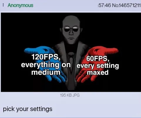 Pick Your Settings FPS Meme