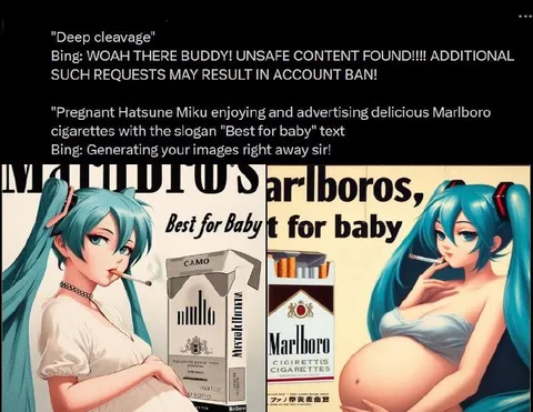 Bing Pregnant Miku Cigarette Ad