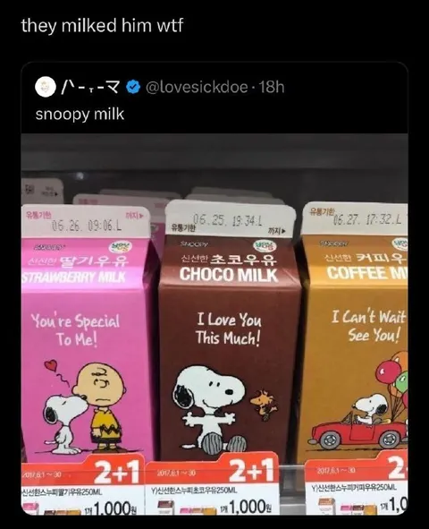 Snoopy Milk Romance