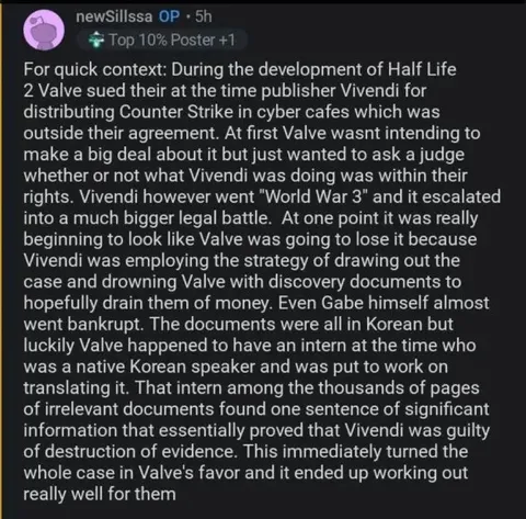 Valve Finds the Crucial Sentence