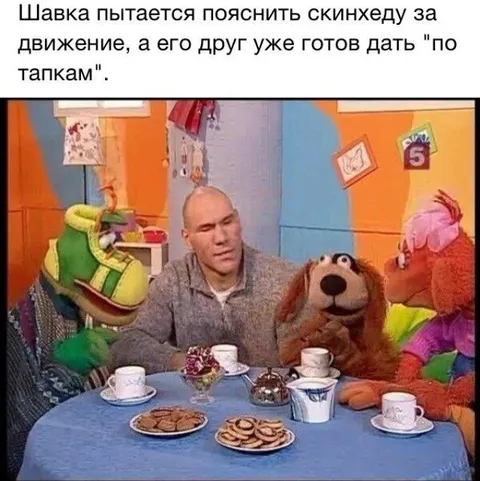 Шавка объясняет скинхеду движение