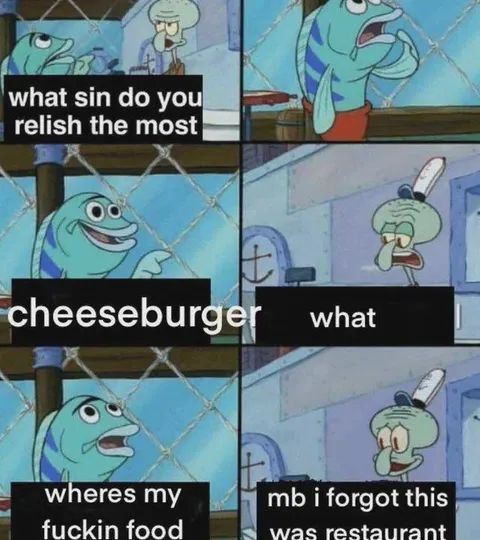 Cheeseburger at the Restaurant