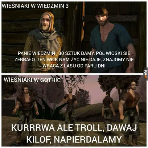 Wieśniaki w Wiedźminie i Gothicu