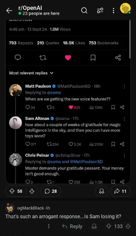 Sam Altman Demands Gratitude